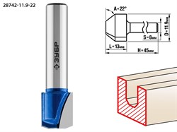 ЗУБР 11,9x13мм, фреза пазовая фасонная №3 28742-11.9-22 28742-11.9-22 - фото 38022