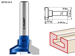 ЗУБР 25.4x12.7мм, высота 12.7мм, фреза пазовая Т-образная №2 28750-25.4 - фото 38050