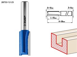 Фреза пазовая прямая D=12мм,25мм,хв-8мм ,ЗУБР 28753-12-25 - фото 38082