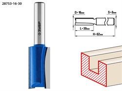 Фреза пазовая прямая D=16мм,30мм,хв-8мм ,ЗУБР 28753-16-30 - фото 38088