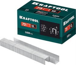 KRAFTOOL 12 мм, тип 73, 5000 шт, скобы для плайера (31773-12) 31773-12 - фото 381044