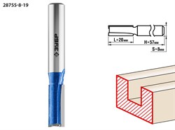 ЗУБР 8x19мм, хвостовик 8мм, фреза пазовая прямая с нижними подрезателями 28755-8-19 - фото 38122