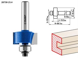 Фреза фальцевая D25,4мм*13мм, хв-8мм ЗУБР 28758-25.4 - фото 38148