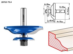 Фреза фигирейная двухсторонняя, D79,4мм*25,4мм, хв-12мм ЗУБР 28763-79.4 - фото 38168