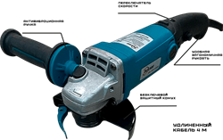 УШМ Inkam GA 125-1100E (125мм, 1100Вт, с регул., оборотов, удлин, кабель 4м) GA 125-1100E - фото 389093