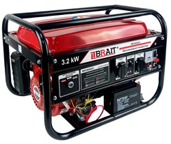 Генератор бензиновый BR3800-CU(Е) (2,9/3,2кВт,220В,50Гц),медная обмотка, электростартер+аккумулятор, 12шт/пал 02 01 048 047 - фото 392332