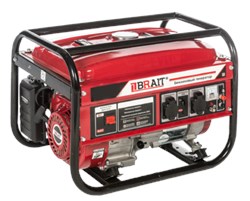 Генератор бензиновый BR6500-CU (6,0/6,5кВт,220В,50Гц,12В,1-цилиндр,4 тактн,мощн 15л,ручной стартер,объем бензоб.25л,картер1,1)медная обмотка,4/6шт/пал 02 01 010 029 - фото 392337