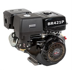 Двигатель бензиновый BR421P (15л.с;шкив 25мм;длина вала 71мм;ручной запуск;1-цилиндр;4-тактн;бак 6,5л;раб.объем420куб.см; картер1,1л) 15/18шт/пал 03 01 212 002 - фото 392450
