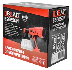 Краскопульт электрический BSG-650N (550Вт,бачок 1300мл,максимальная подача 1200мл/мин,регулировка интенсивности распыления)4шт/уп  100/120/140шт/подд 21 01 194 069 - фото 393024