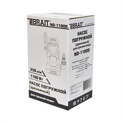 Насос дренажный погружной ND-1100D (250л/м; 1100Вт;до 35 мм; макс. напор 9,5м; для грязной воды, пластик) 4шт/кор  80шт/подд 23 01 148 077 - фото 393471