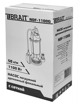 Насос дренажный погружной NDF-1100G (90л/м; 1100Вт; макс.напор 22м; для грязной воды,сетка) 54шт/подд 23 01 134 056 - фото 393486
