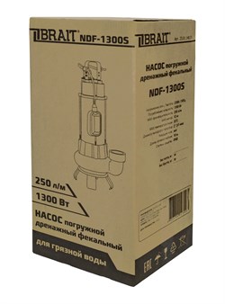 Насос дренажный погружной NDF-1300S (250л/мин; 1300Вт; макс. напор 12м; частицы до 25мм) 50шт/подд 23 01 140 056 - фото 393491
