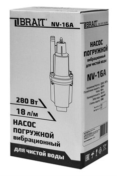 Насос погружной вибрационный NV-16A (верхний забор) (280Вт;18л/м; до 5 мм; макс. напор 60м; для чистой воды) 6шт/кор. 210/240/шт/подд 23 01 162 056 - фото 393515