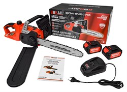 Пила цепная аккумуляторная BCCS40-4PUBL-2 PRO (Brushless/бесщёточный/2х20В,4.0Ач;шина 14"52зв;2 АКБ, шина и цепь OREGON) 2шт/кор, 42шт/поддон 21 01 209 101 - фото 393691
