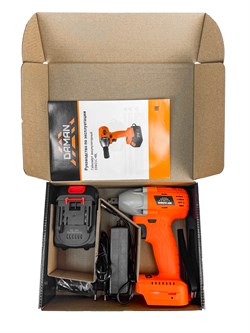 Гайковерт аккумуляторный DIW21C-4BL DAMAN (21В,1АКБ,з/у,4Ач,2ск,380Н-м,головка 22мм,бесщёт. дв.,обор.:0-1900/0-2400, 1/2 в коробке) 8шт/уп, 240шт/под 21 01 146 093