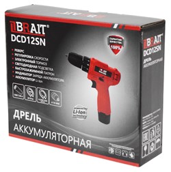 Дрель аккумуляторная DCD12SN (12В, АКБ (Li-on) 1,5Ач; индикатор заряда,быстрозажимной патрон,2скор,24Нм,з/у 0.8А) 20шт/уп, 640шт/под 21 01 274 093