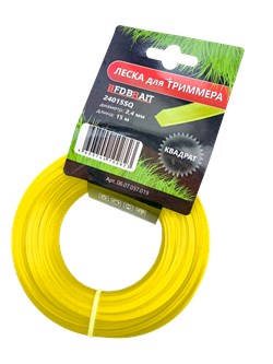 Леска триммерная BR 2,4*15 квадрат 24015 SQ 200шт/кор 06 07 037 019