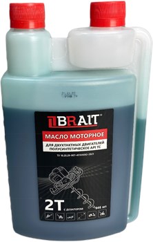 Масло моторное BRAIT для двухтактных двигателей полусинтетическое API TC с дозатором 946мл (9/540шт/паллет) 07 01 033 079BR