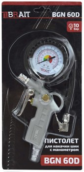 Пистолет для накачки шин BGN 60D 10бар, наконечник 25/w, с манометром 50шт/кор; 10шт/уп 20 02 140 116