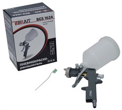 Пневмокраскораспылитель BGS 162A для воздушного компрессора верхний бак 0,5 л. пластик  20шт/кор 20 02 143 116