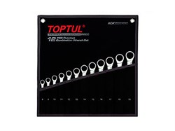 Набор ключей комбинир. 8-19мм 12шт с трещоткой (черное полотно) TOPTUL (GPAQ1202) GPAQ1202