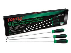 Набор отверток 3шт EXTRA LONG (SL5,5 SL6,5 PH2) 400mm TOPTUL (GAAE0306) GAAE0306