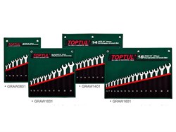 Набор ключей комбинир. 8-24 мм 15° Pro-Line 10 шт в сумке (цвет: зелёный) TOPTUL (GRAW1001) GRAW1001