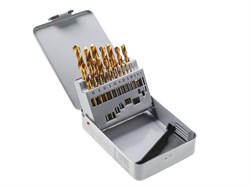 Набор сверл по мет. 19шт (1-10мм) НС-21И Р6М5 TIN (ОАО "ТП Томский инструмент") НС-21И