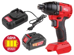 Аккум. ударный гайковерт WORTEX CWR 0118 в кор. ALL1 + АКЦИЯ (комплект с АКБ и ЗУ со скидкой) CWR011800029A1