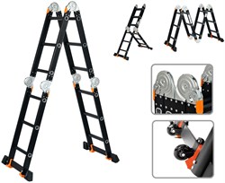 Лестница алюм. многофункц.4х3 ступ.(стрем.-175см,лестн.-355см) 12,3кг BLACK LINE STARTUL (ST9930-03) ST9930-03