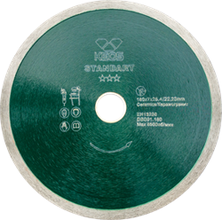 Диск алмазный KEOS Standart сплошной (керамогранит) 180мм/25,4/22,23 (DBS01.180) 73088