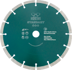 Диск алмазный KEOS Standart сегментный (бетон) 230мм/22,23 (DBS02.230) 73170