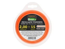 Леска ф 2.0 мм х 15 м кругл. сеч. DUAL-CUT STARTUL GARDEN ЦБ-0396477600