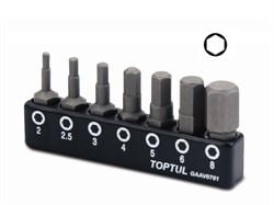 Набор бит шестигр. 2,2-8мм 7шт. TOPTUL (GAAV0701) ЦБ-0000634297