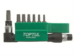 Набор бит "TORX" 1/4" Т10-Т40 30мм 8шт TOPTUL (GAAL0801) ЦБ-0000373923