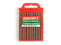 Сверло по металлу ц/х 4.8х52х86 мм HSS, комплект из 10-ти шт ВОЛАТ ЦБ-0101189120