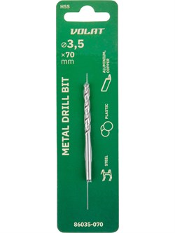 Сверло по металлу ц/х 3.5х39х70 мм HSS ВОЛАТ ЦБ-0234503808