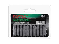 Насадка крестообразная PH2 30мм 5/16" 10шт блистер TOPTUL (FSBA1002G) ЦВ-0194595296