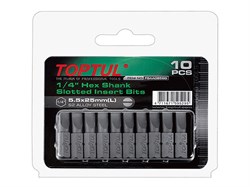 Насадка шлицевая 0,5х4,0х25мм 10шт блистер TOPTUL (FSAA0804G) ЦВ-0217253848