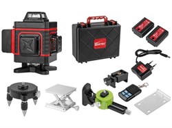 Нивелир лазерный WORTEX LL 0340 в чем. + аксессуары 4х360°, до 25 м, +/- 0.3 мм/м, зеленый ЦГ-0229321728