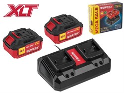 Набор аккумулятор 2х4 А*ч и зарядное устройство 2х2 А WORTEX ALL1 в кор. МЕГА АКЦИЯ ЦЕ-4121142000