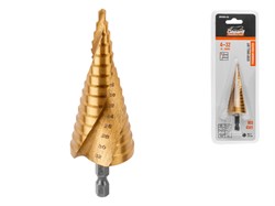 Сверло по металлу ступенчатое 4-32 мм HSS TIN GEPARD ЦЗ-6161976000