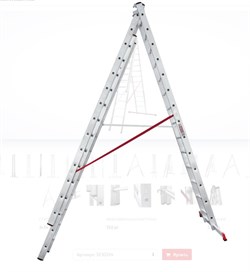 Лестница алюм. 3-х секц. 355/892/367см 3х14 ступ., 23,2кг  NV323 Новая Высота ЦВ-3644281000