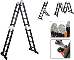 Лестница алюм. многофункц.4х4 ступ.(стрем.-229см,лестн.-465см) 13,8кг BLACK LINE STARTUL (ST9930-04) ЦЗ-1114414039