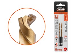 Сверло по металлу шестигр. 3.2х36х84 мм HSS-G TIN, комплект из 2-х шт GEPARD ЦЗ-1682205408