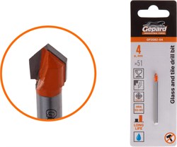 Сверло по кафелю/стеклу  4x51 мм ц/х GEPARD (GP2082-04) ЦЗ-3941282175