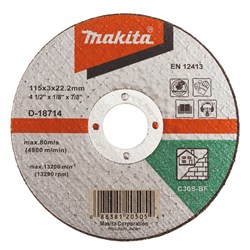 Абразивный отрезной диск для кирпича плоский С30S, 115х3х22,23 Makita D-18714 С30S • 115х3х22,23 D-18714