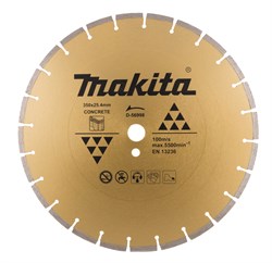 Алмазный диск сегментированный по бетону 350х20/25,4 Makita D-56998 350 х 20/25,4 мм • Сухой рез • Сегментированный •  Бетон D-56998