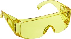 Защитные жёлтые очки DEXX широкая монолинза с дополнительной боковой защитой и вентиляци - фото 44041