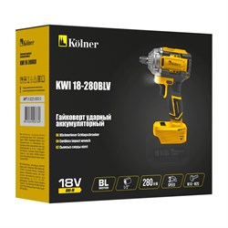 Гайковёрт аккумуляторный Kolner KWI 18-280BLV, 18В 8022300030